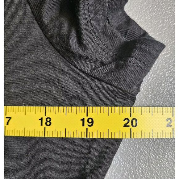 Quince Tencel Jersey Ruched Waist Dress Black Short Sleeve XL Lined Cap Sleeve - Picture 5 of 9